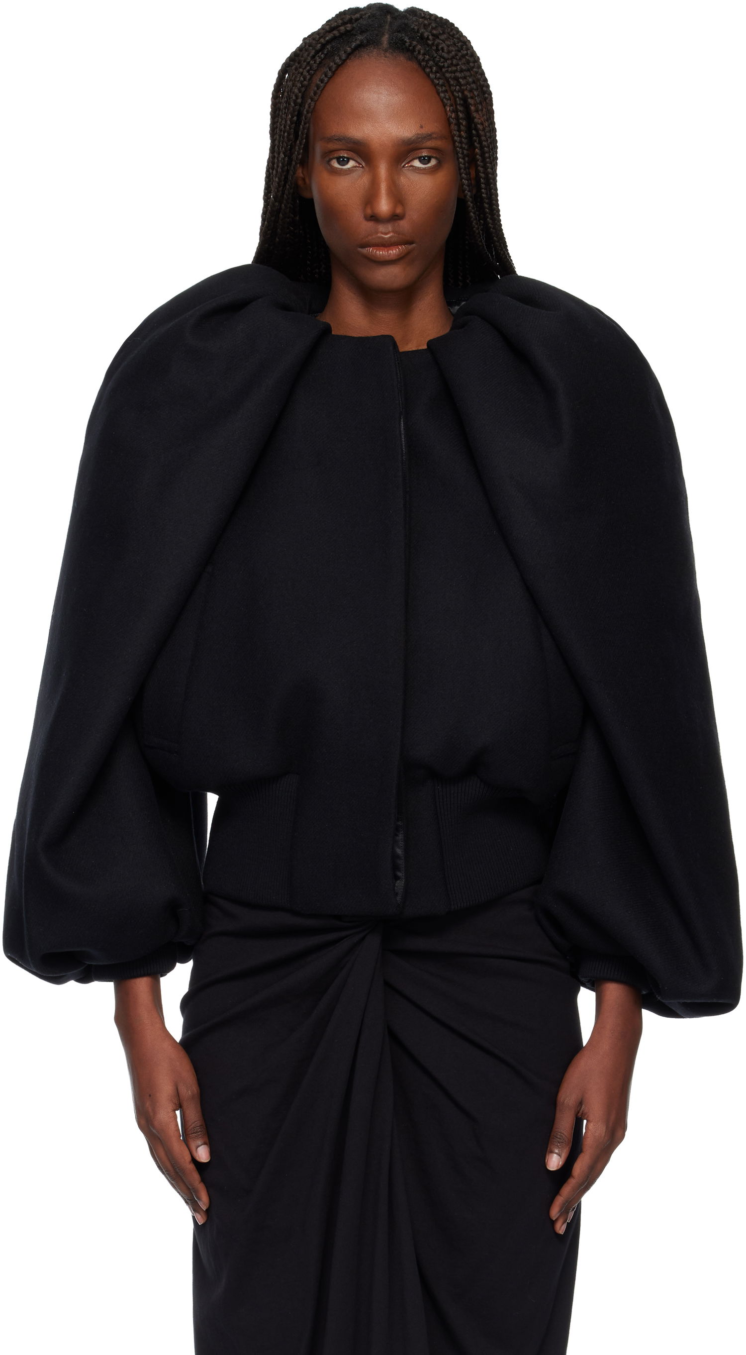 Bomber bunda Dries Van Noten Dries Van Noten Sculpted Sleeve Wool Bomber Jacket Čierna | 252-010525-2216, 0