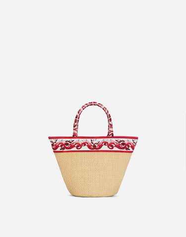Tote bag Dolce & Gabbana Dolce & Gabbana Straw Tote Bag with Floral Print Béžová | EB0104AU085HE3OB, 3