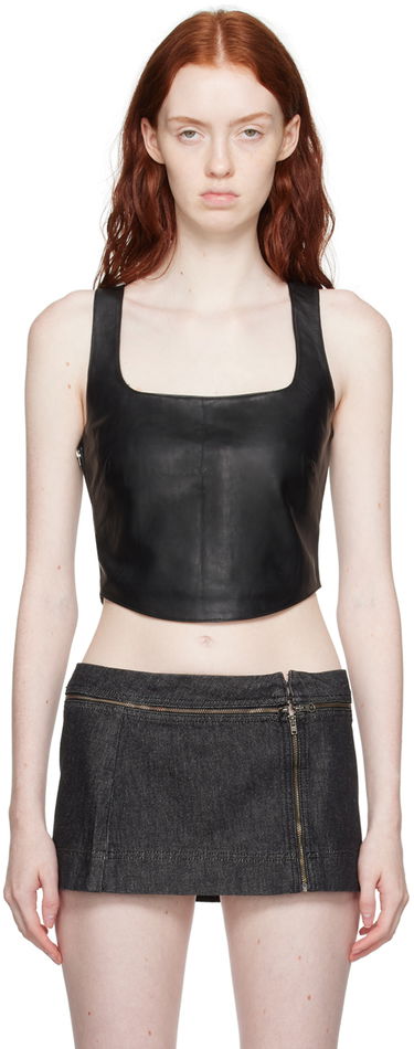 Tielko Miaou Miaou Zola Leather Tank Top Čierna | 7102RLBLK, 0
