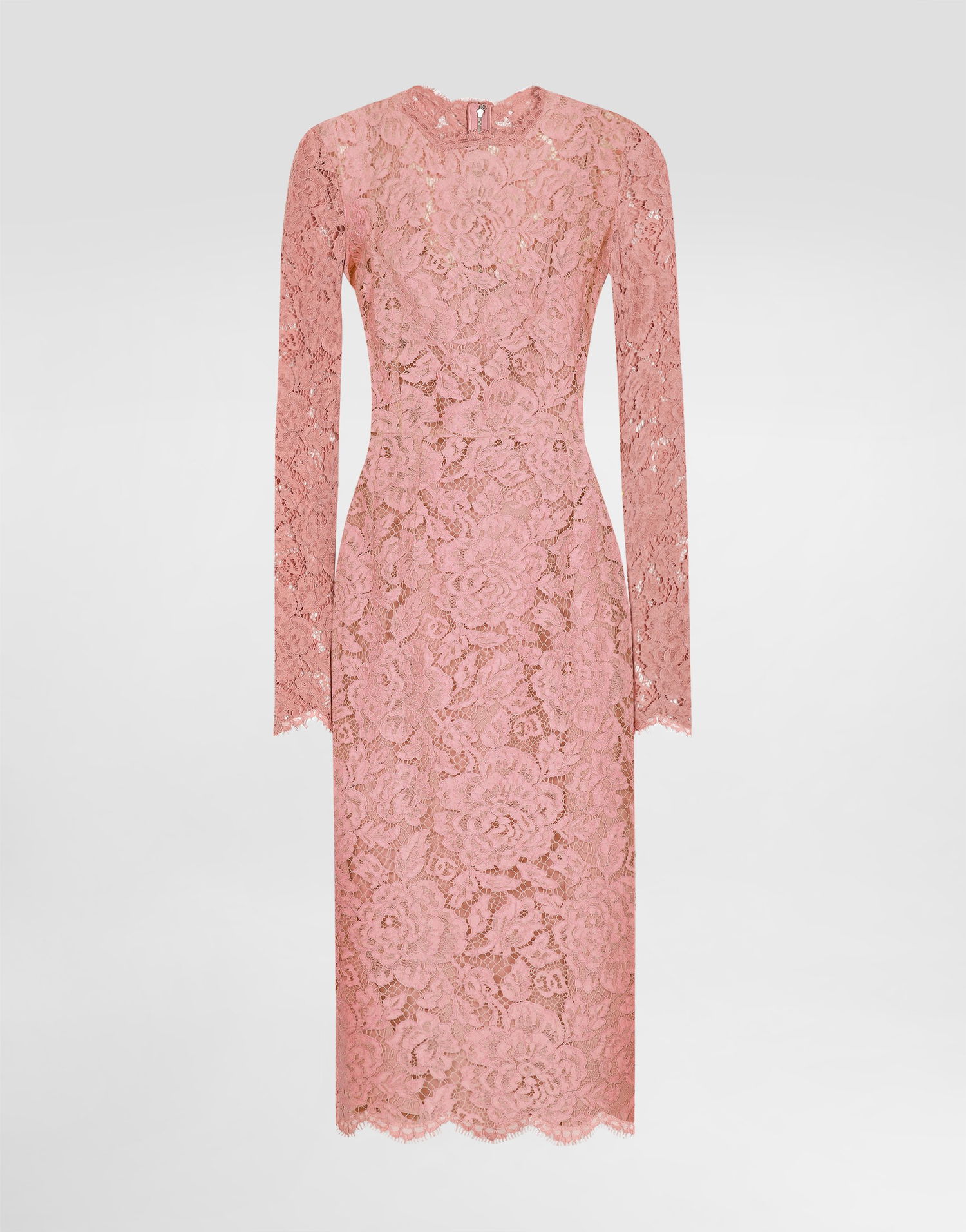 Šaty Dolce & Gabbana Dolce & Gabbana Floral Cordonetto Lace Sheath Dress Ružová | F6M0DTHLM7LF0473, 0