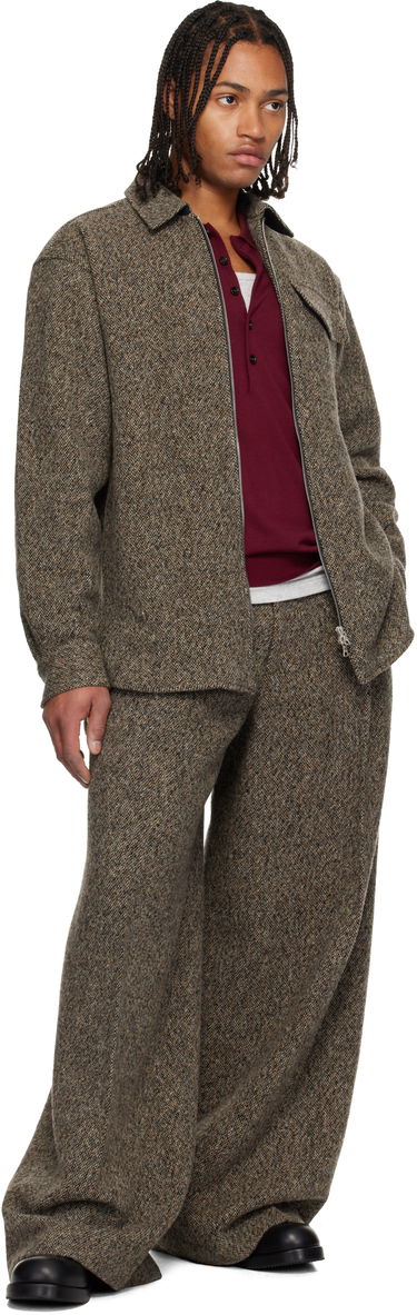 Košeľa Dries Van Noten Dries Van Noten Tweed Zipped Overshirt Hnedá | 252-020786-2261, 3