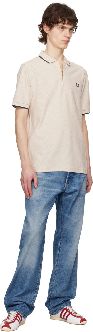 Polo tričko Fred Perry Fred Perry Crepe Piqué Zip Neck Polo Béžová | M7729, 3