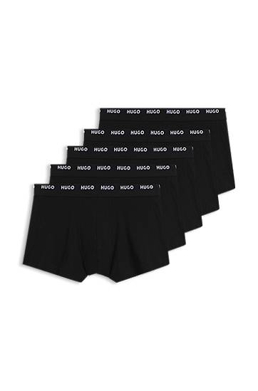 Boxerky BOSS Stretch-Cotton Trunks with Logo Waistbands, 5-Pack undefined | 50493840, 0