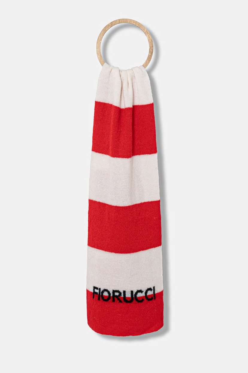 Šál Fiorucci Fiorucci Logo Alpaca Striped Scarf Červená | W02FPASC470KN11RD02