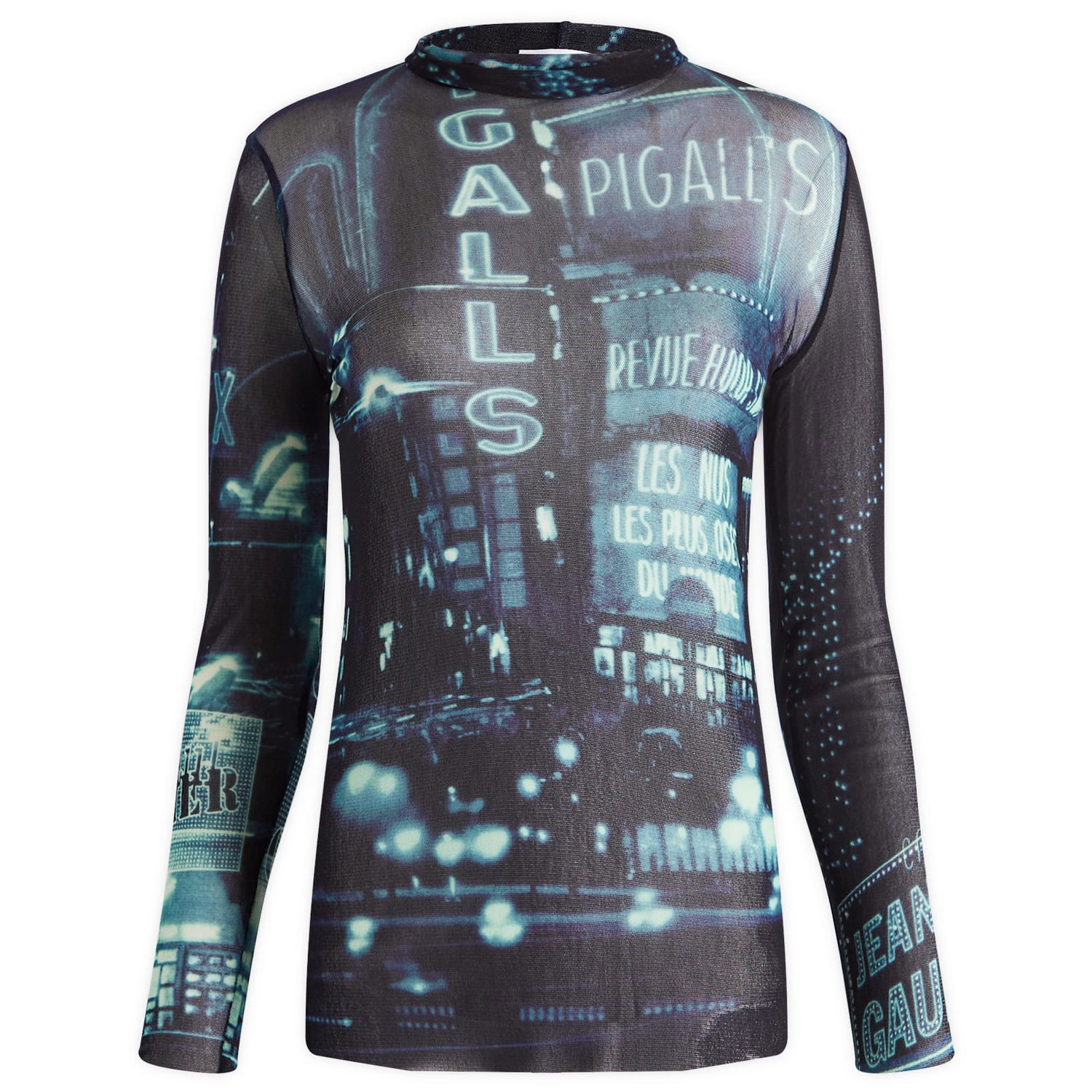 Tričko Jean Paul Gaultier Pigalle Print Mesh Top Čierna | 2430FTO206T55259560100, 0