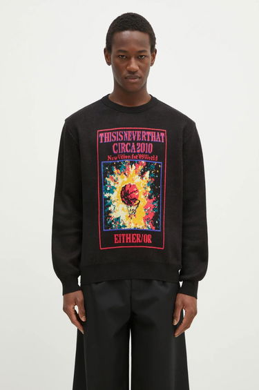 Sveter thisisneverthat thisisneverthat Basketball Hoop Knit Sweater Čierna | TN243KKNPK04, 0