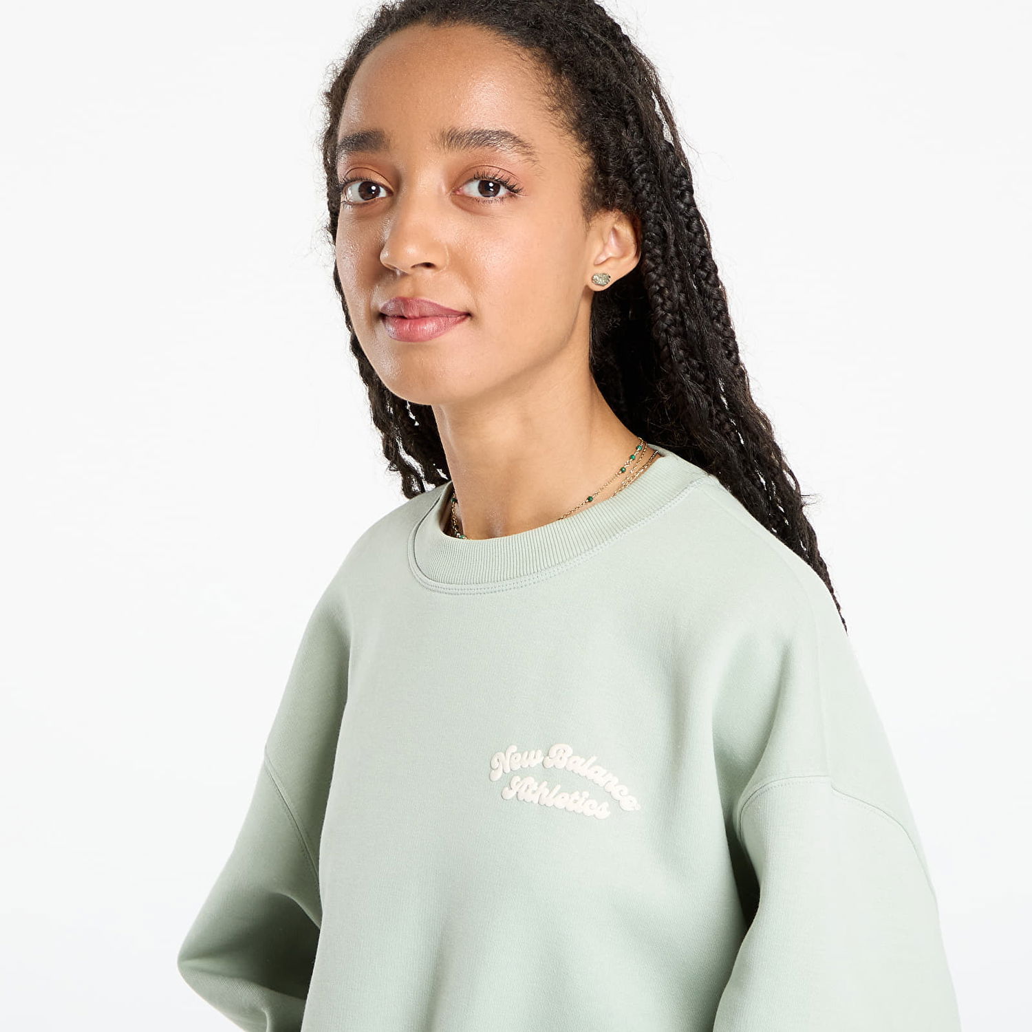 Mikina New Balance New Balance Linear Heritage Fleece Crew Sweatshirt Zelené | WT53516GAS, 1