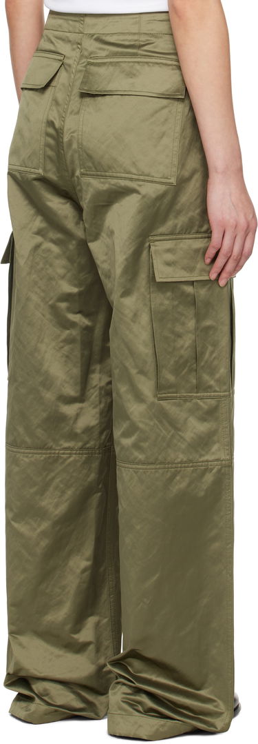 Cargo nohavice AMI AMI Paris Satin Zipped Cargo Trousers Zelené | FTR310.CO0100, 2