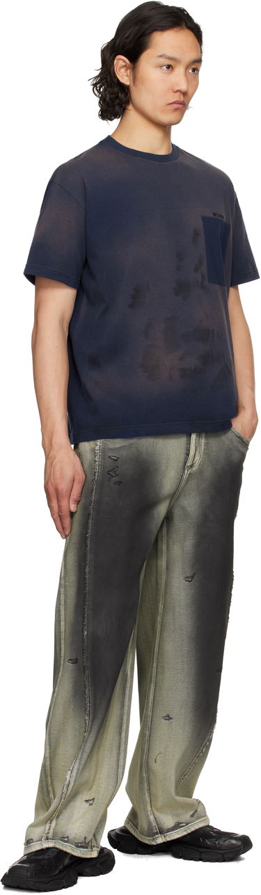 Tričko We11done We11done Embroidered Grunge T-Shirt Navy | WD-TT1-25-725-U-NV, 3