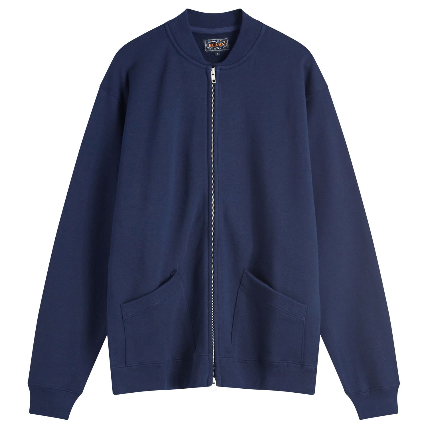 Mikina BEAMS Beams Plus Jersey Zip Bomber Jacket Navy | 3813-0193-048-79, 1