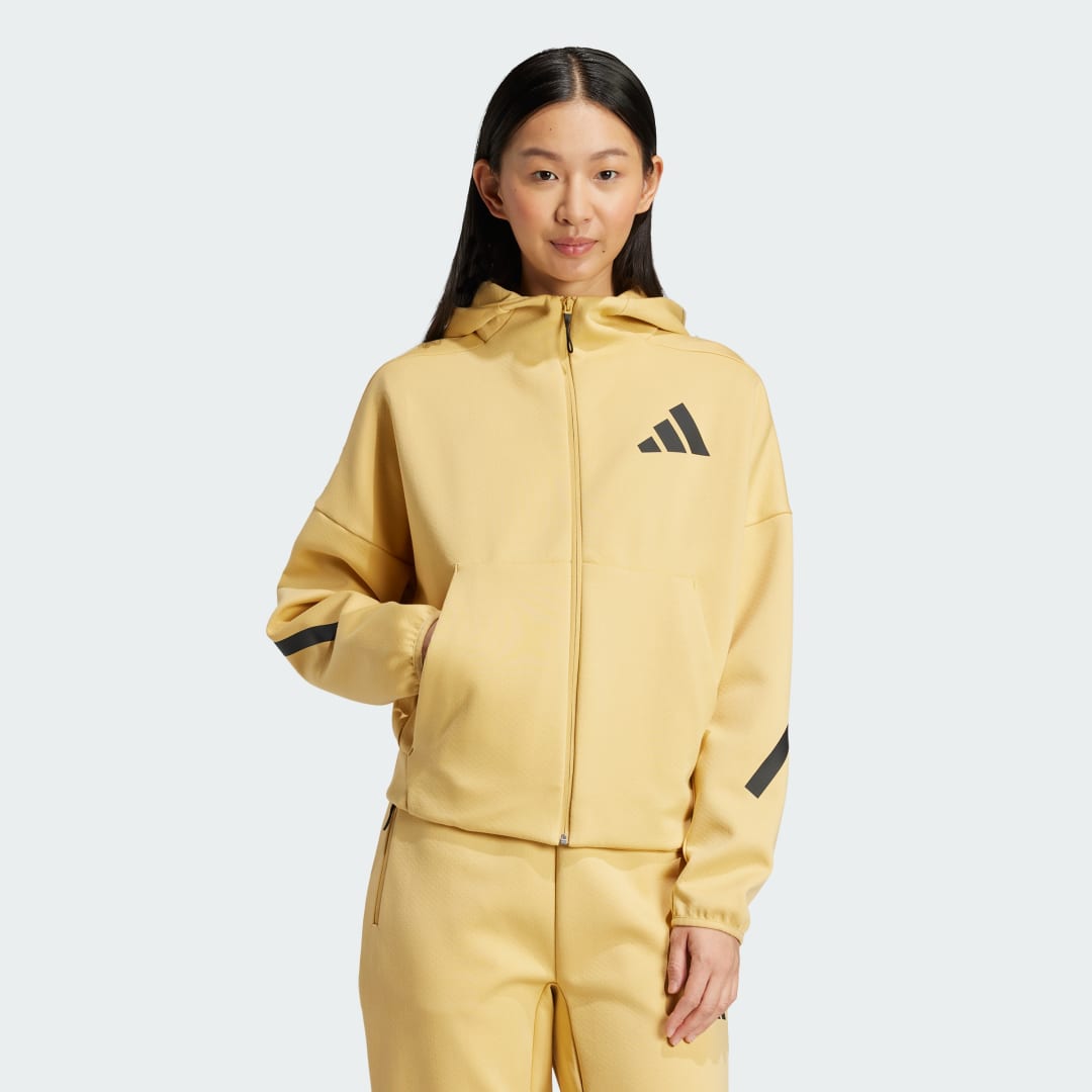 Mikina adidas Performance Z.N.E. Full-Zip Hoodie Žltá | JE7859, 0