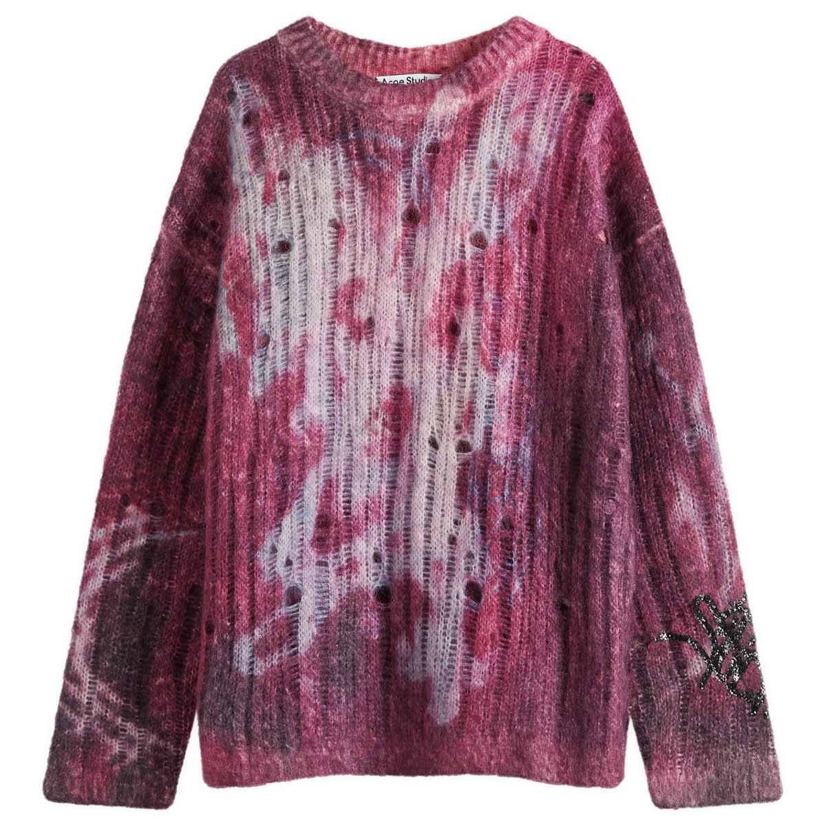 Sveter Acne Studios Acne Studios Distressed Mohair Crew Neck Knit Fialová | B60359-AD8, 1