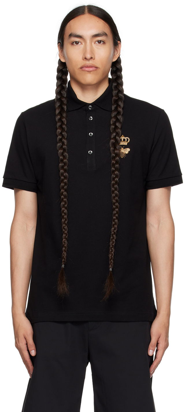 Polo tričko Dolce & Gabbana Black Embroidered Polo Čierna | G8LZ1ZG7WUR, 0