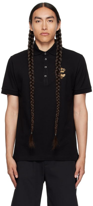 Polo tričko Dolce & Gabbana Black Embroidered Polo Čierna | G8LZ1ZG7WUR, 0