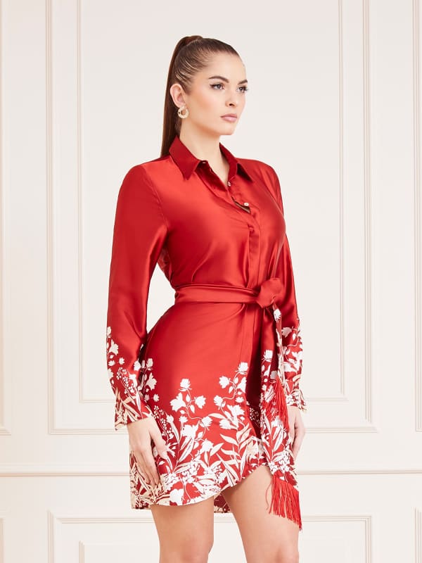 Šaty GUESS Marciano Marciano Floral Print Mini Červená | 4RGK797014A, 0