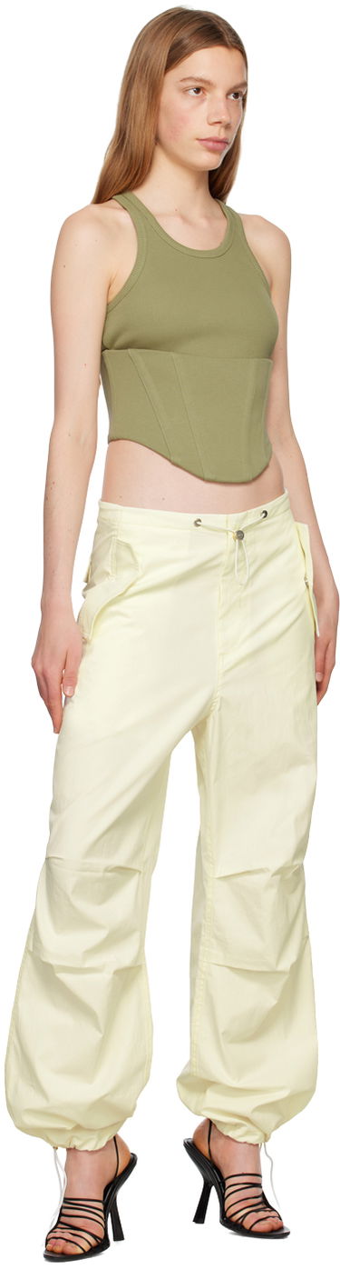 Cargo nohavice Dion Lee Parachute Trousers with Drawstring Waist Béžová | C2100R23, 3