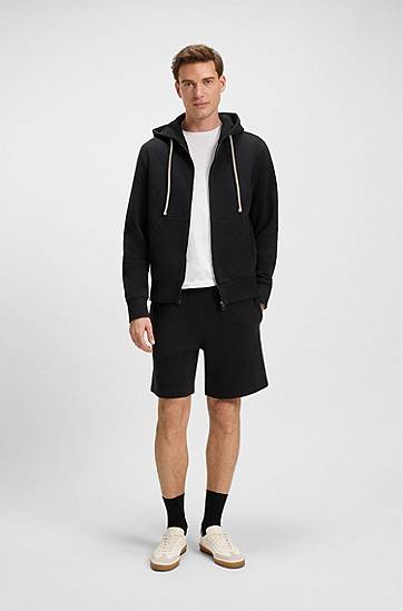 Šortky BOSS BECKHAM x BOSS Oversized-Fit Cotton Terry Shorts Čierna | 50549262, 1