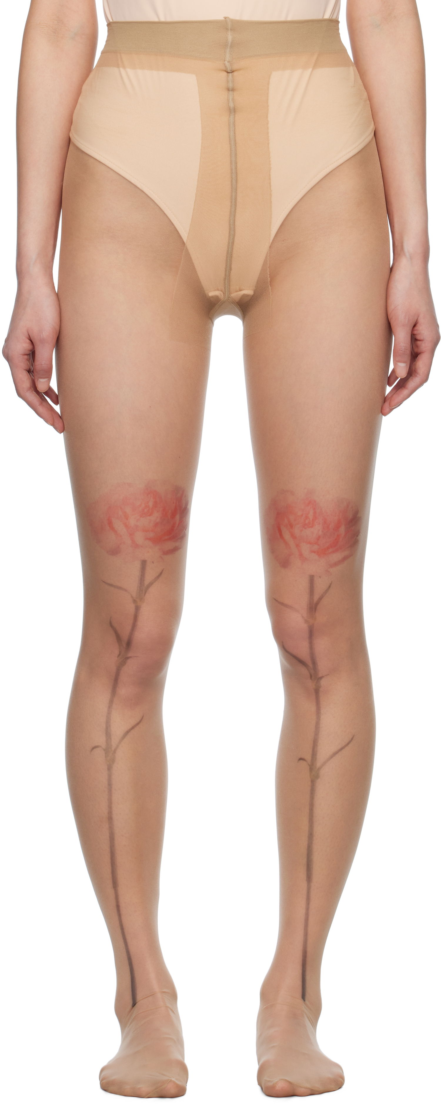 Ponožky Simone Rocha Simone Rocha Sheer Carnation Tights Béžová | SOCK57 0635, 0