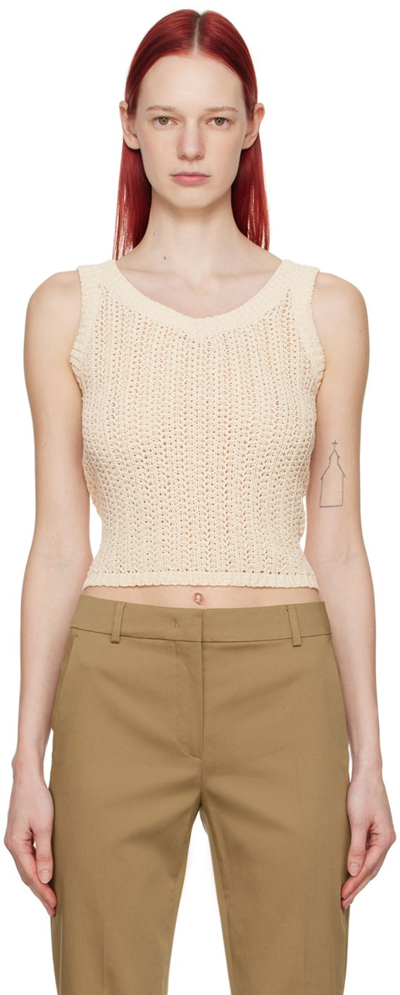 Sveter Max Mara Max Mara Women's Arrigo Knitted Tank Top Béžová | 2411361032600, 0