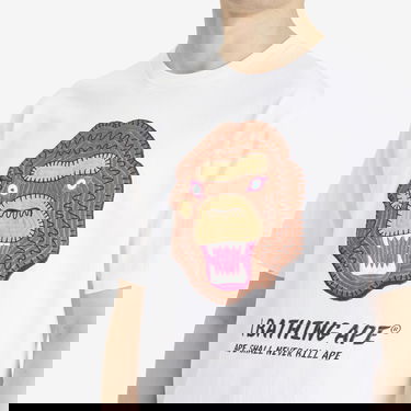 Tričko BAPE A Bathing Ape Embroidery Souvenir Logo T-Shirt, Size Large Biela | 001TEL301049M-WHT, 5