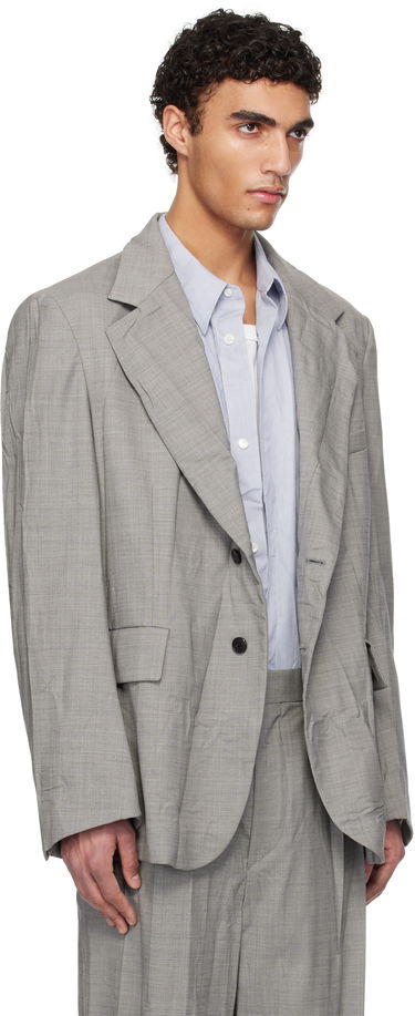 Bunda HED MAYNER Hed Mayner Crinkled Blazer Šedá | HMMA15008A-HA150, 1
