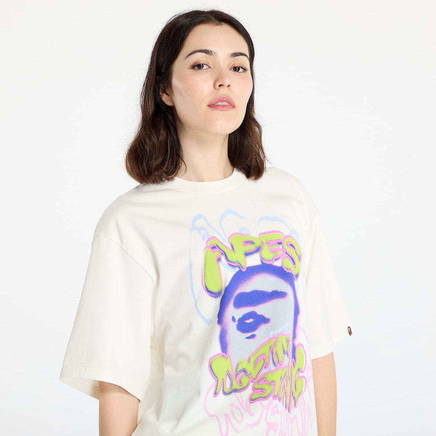 Tričko BAPE A BATHING APE Heavy Washed Logo Relaxed Fit T-Shirt XXL Biela | 001CSL301349MIVY, 1