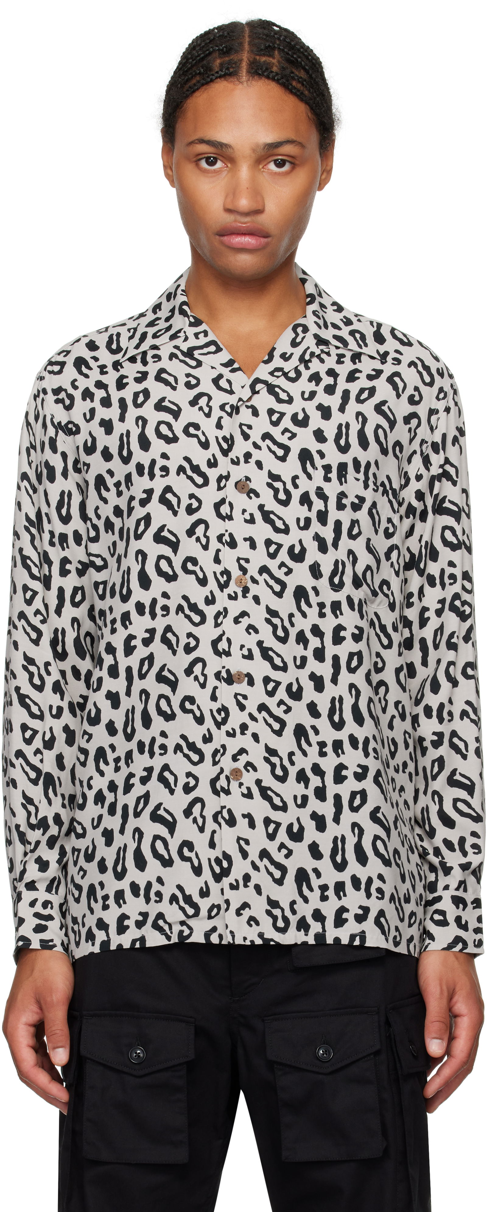 Leopard Open Collar Shirt