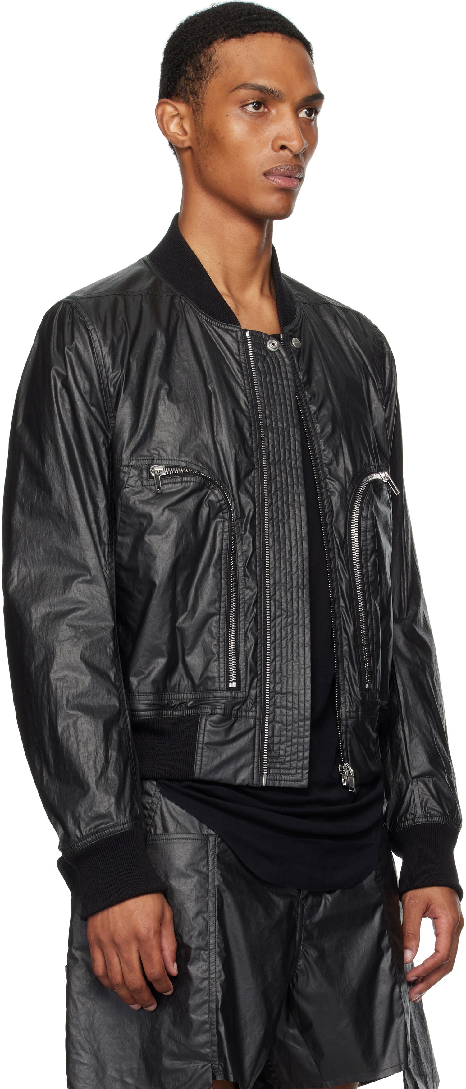 Bomber bunda Rick Owens Rick Owens Bauhaus Flight Bomber Jacket Čierna | RU02E1749 PCT, 1