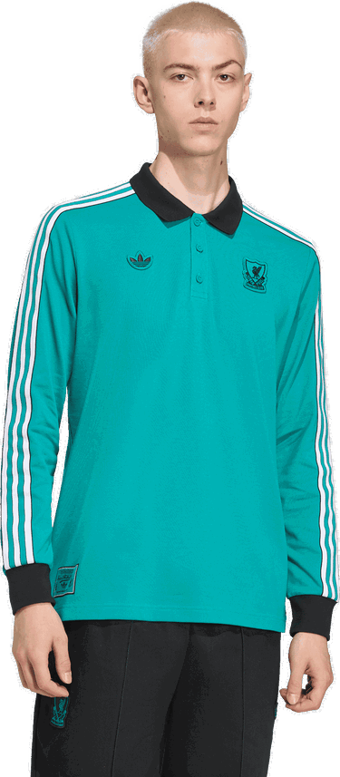 Polo tričko adidas Performance Liverpool FC Terrace Icons Tyrkysová | JW5471, 2