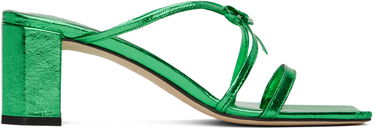 Tenisky a topánky BY FAR June Metallic Leather Heeled Sandals Zelené | 23SSJUNSCVGA, 0