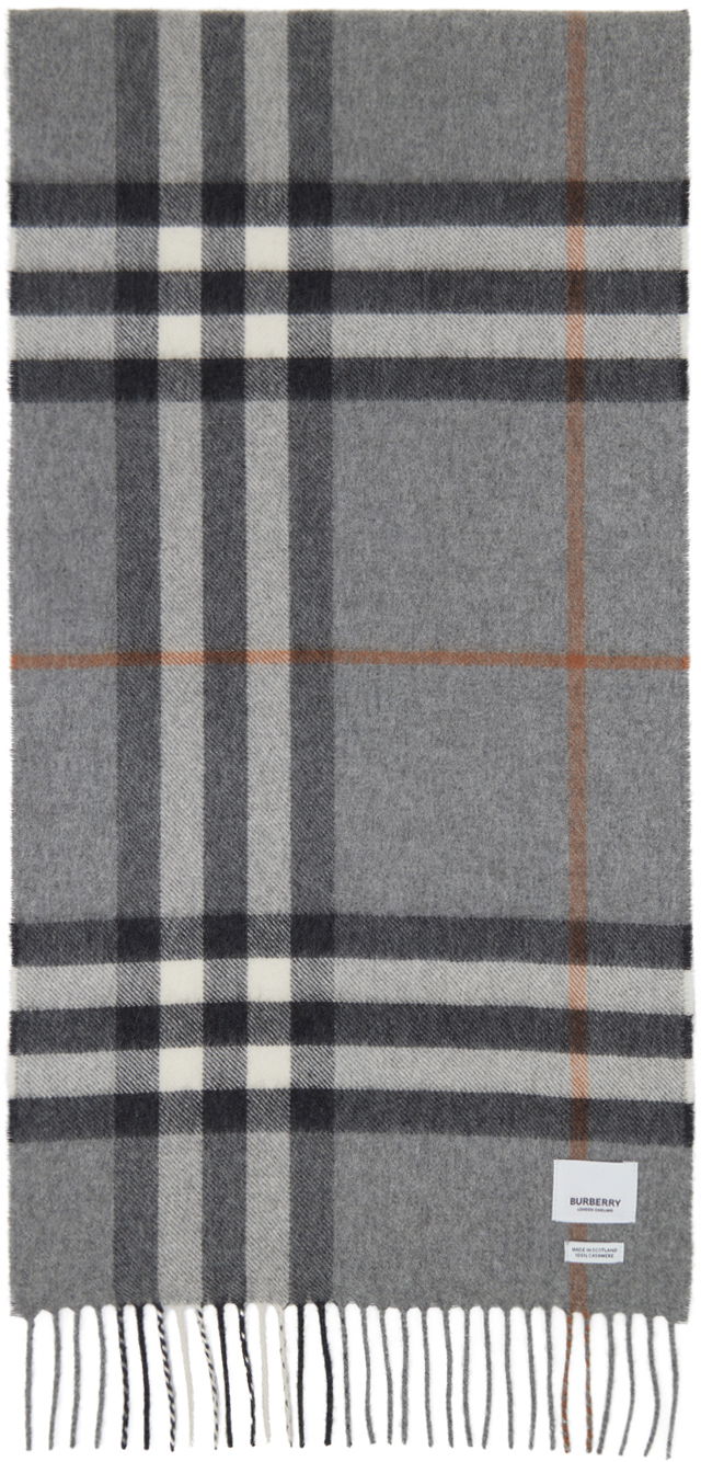 Šál Burberry Check Scarf Gray Šedá | 8016395, 1
