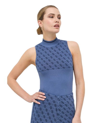 Tričko GUESS Sleeveless Moc Neck Top Navy | W3YR26.Z37K0