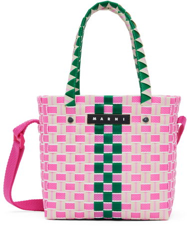 Tote bag Marni Marni Kids Woven Basket Tote Bag Ružová | M01489-M00IW, 0