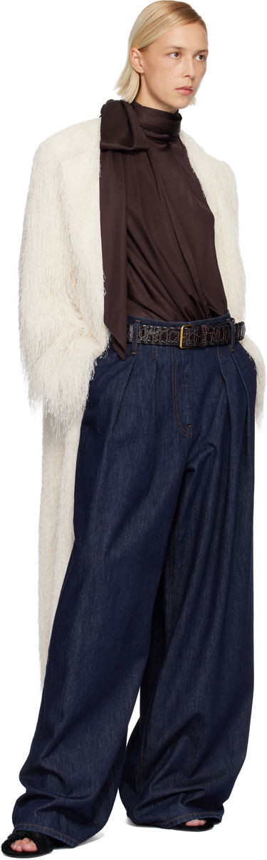 Opasok Dries Van Noten Dries Van Noten Croc-Effect Leather Belt with Braided Edges and Gold-Tone Buckle Hnedá | 252-011403-596, 1