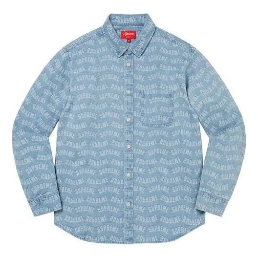 Košeľa Supreme Arc Jacquard Denim Shirt Modrá | SUP-SS22-809