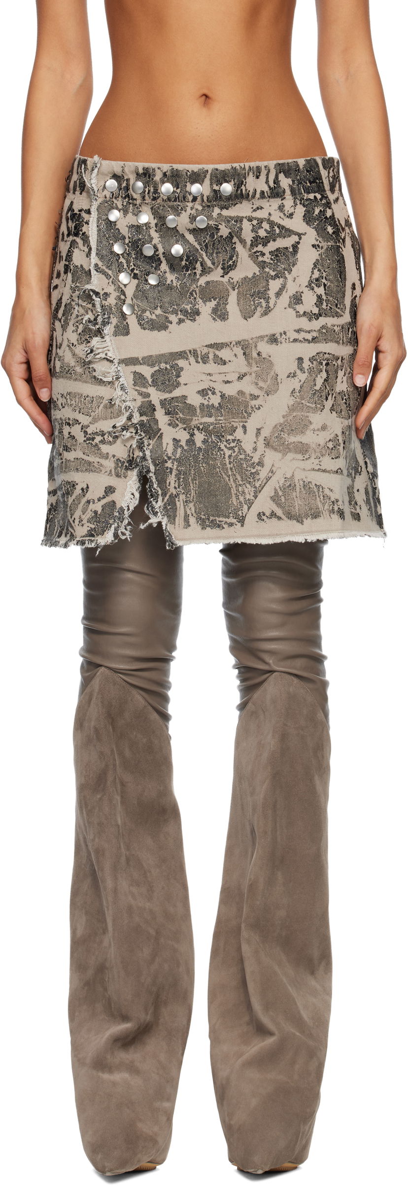 Sukňa Rick Owens Concordians Sisynap Studded Distressed Miniskirt Rôznofarebný | DS02E7329 DWF