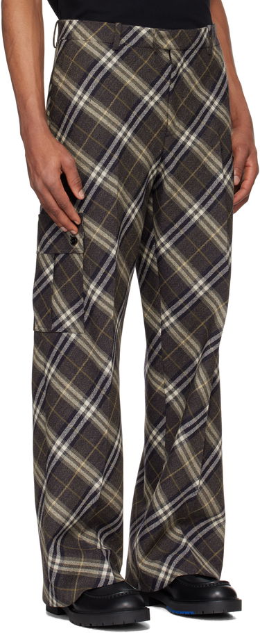 Cargo nohavice Burberry Burberry Check Wool Tailored Cargo Pants Hnedá | 8102488, 1