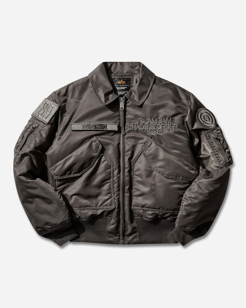 Bomber bunda Alpha Industries Slam Jam CWU-45 Heritage Chaos Is Order Bomber Jacket Šedá | 156156 04