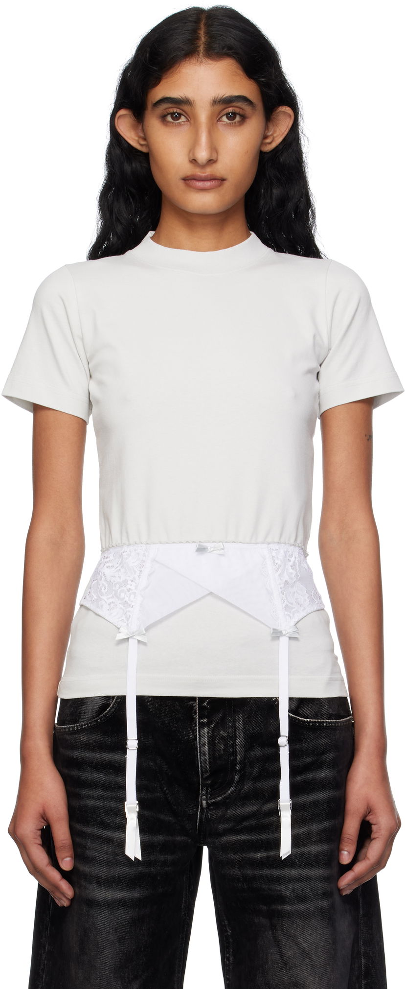 Tričko Balenciaga Balenciaga Lingerie T-Shirt Biela | 828869TNVB2