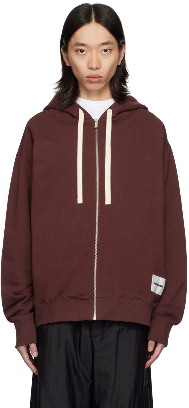 Mikina Jil Sander Jil Sander Logo Patch Zip Hoodie Hnedá | J47HG0101_J20039, 0