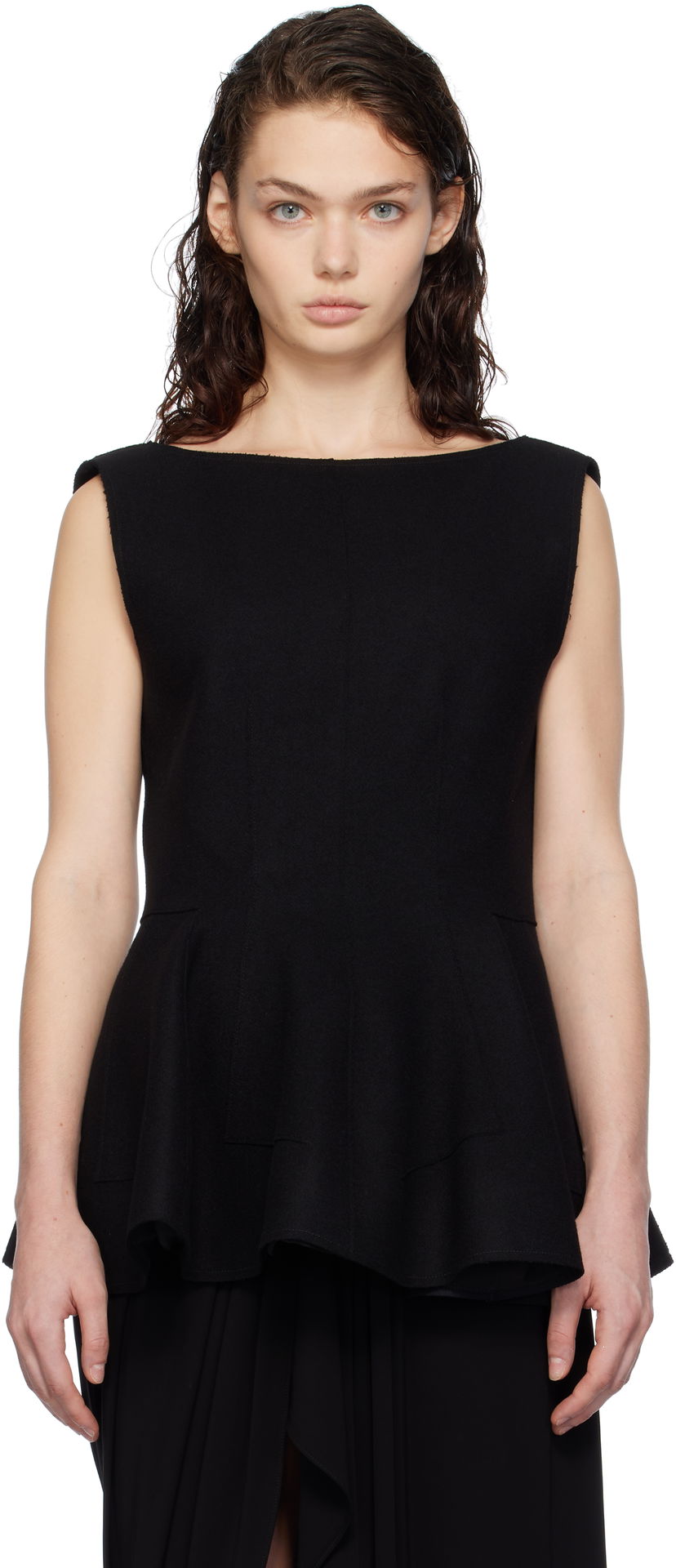 Tielko LANVIN Peplum Blouse Čierna | RW-TO0041-4196-H24