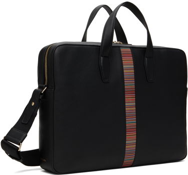 Cestovná taška Paul Smith Paul Smith Leather Signature Stripe Briefcase Čierna | M1A-6603-BMULTI-79-0, 2