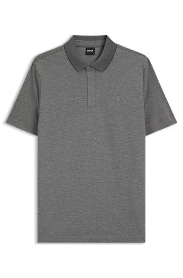 Polo tričko BOSS BOSS Cotton-Blend Polo Shirt Šedá | 50531949, 0