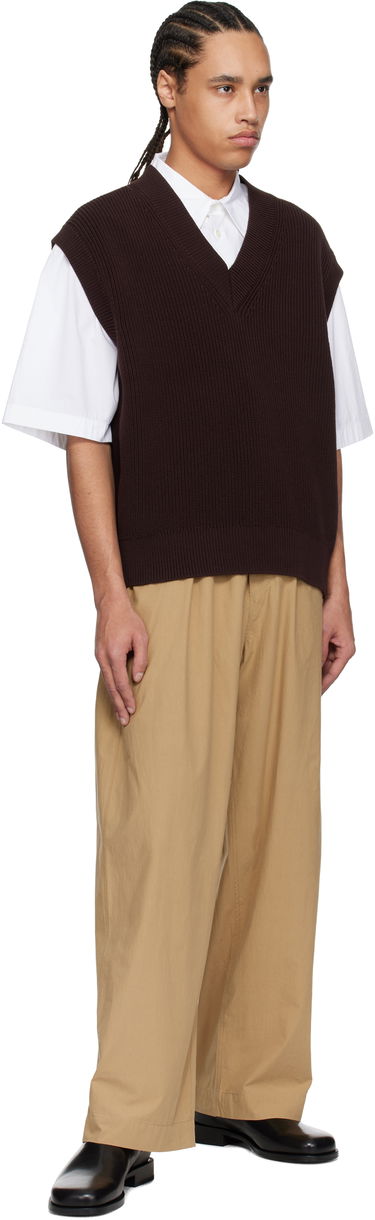 Nohavice Studio Nicholson Studio Nicholson Sonny Wide-Leg Trousers Béžová | SONNY SNM - 1311, 3