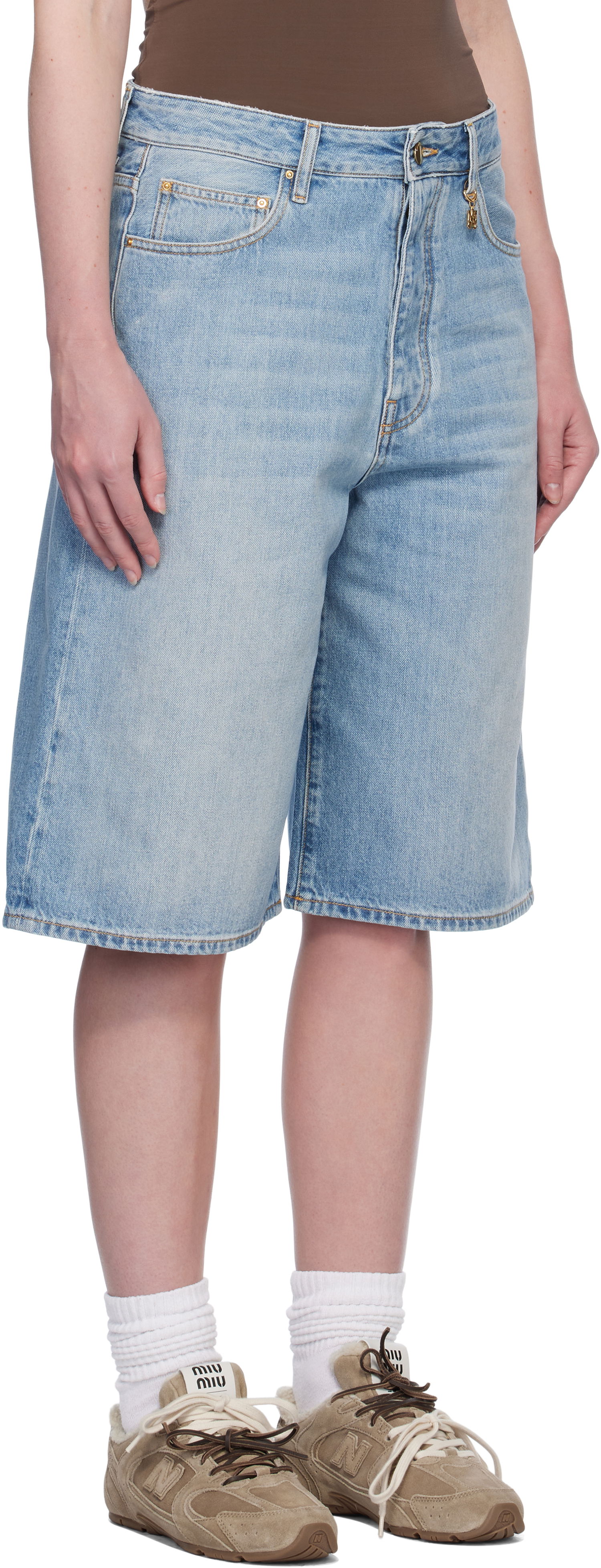 Šortky AMIRI AMIRI Faded Denim Shorts Modrá | AWDNSH1006, 1