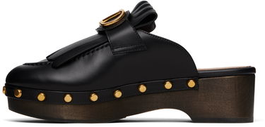 Starostlivosť o obuv Valentino Valentino Garavani VLogo Signature Fringed Calfskin Clogs Čierna | 6W2S0KY6YHJ, 2