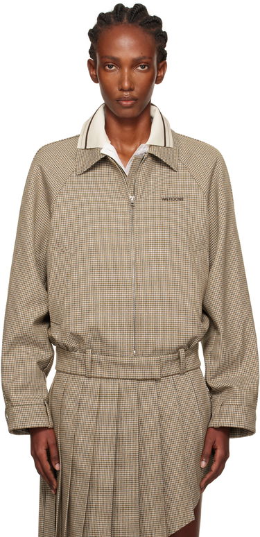 Bunda We11done Polo Collar Micro Checked Zip Jacket Béžová | WD-JK2-25-012-W-BG, 0
