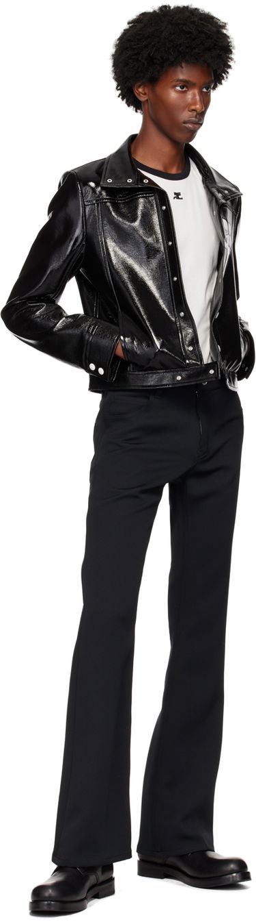 Bunda Courrèges Vinyl Cropped Jacket Čierna | PERCBL017VY0014, 3