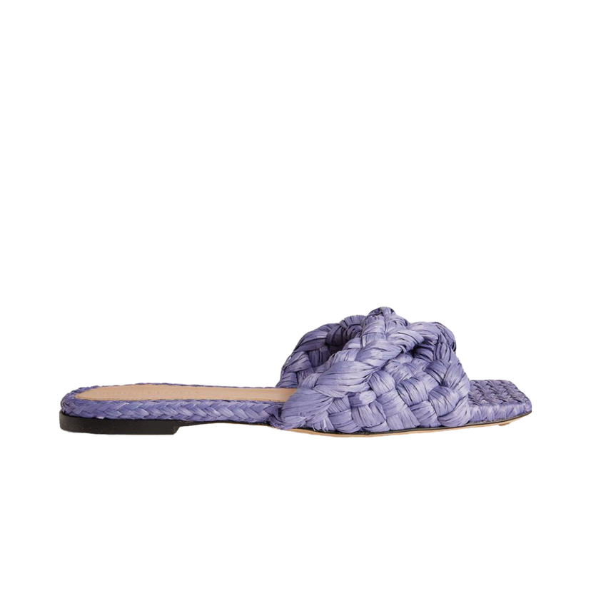 Tenisky a topánky Bottega Veneta Raffia Stretch Flat Sandals Fialová | 651860V0GM05176