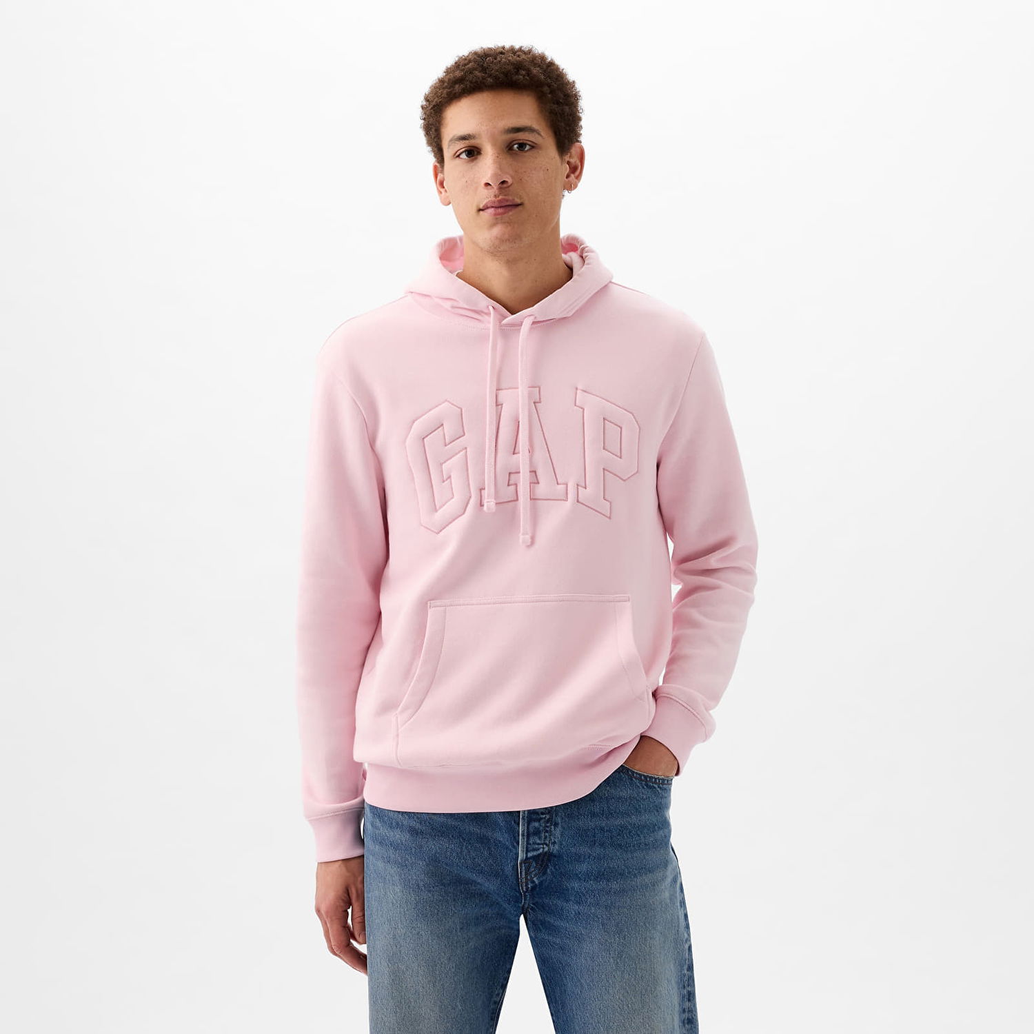 Mikina GAP Pullover Puff Logo Hoodie Light Peony Ružová | 890126-00, 0